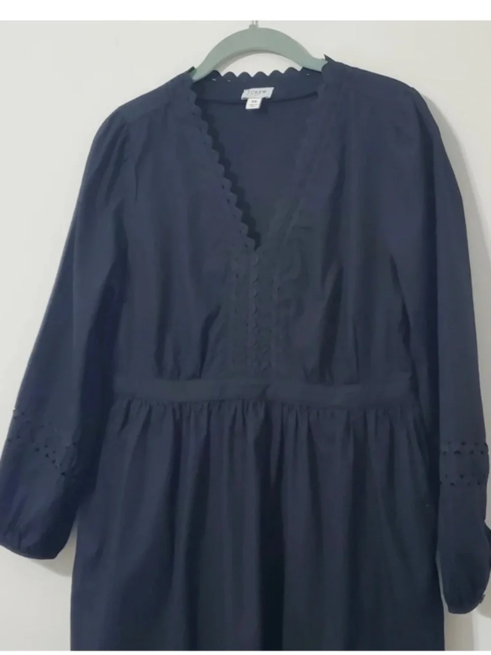 J Crew Black Eyelet Dress
